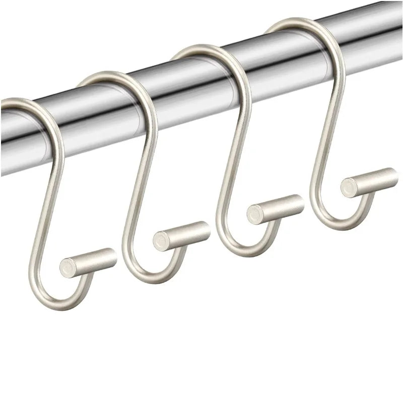 Modern Metal Rust-Proof Shower Curtain Rings and Hooks with Heavy-Duty Design for Bathroom Decor
