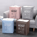 75/100L Eco-Friendly Foldable Large Volume Fabric Laundry Storage Basket With Cotton Handles for Clothes Quilt