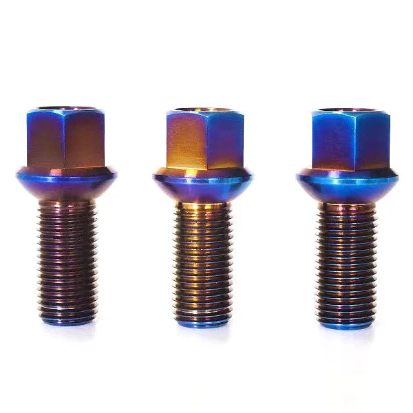 March Expo CNC Machined Wire EDM Titanium Wheel Bolt Tapered M14x1.25 X 28mm for BMW Auto Parts