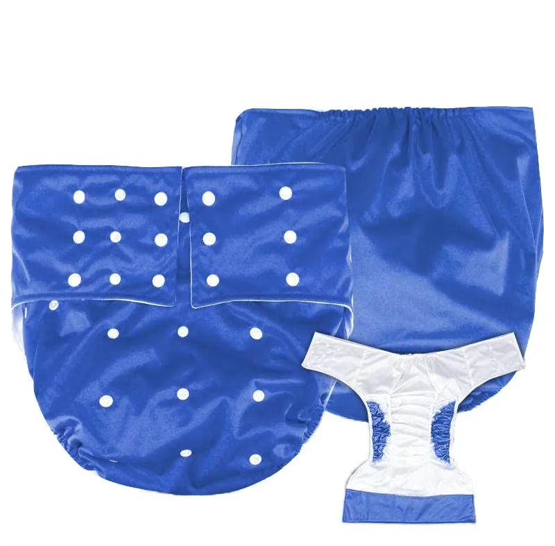 One Size Adjustable Reusable Adult Cotton Cloth Diapers Nappies Modern Waterproof Leak Guard Soft Breathable 3D Double Gussets