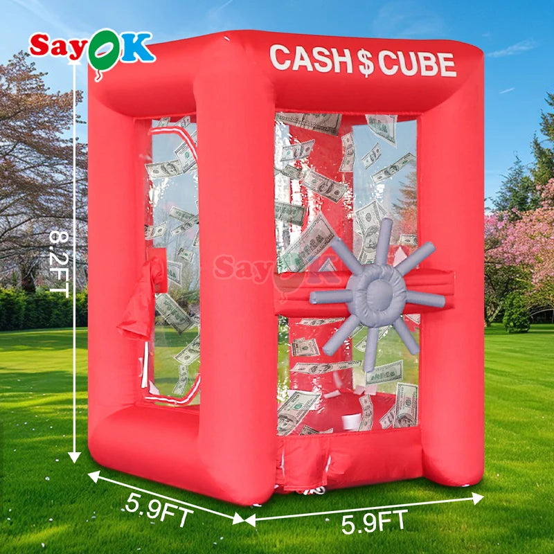 Sayok Inflatable Money Grab Machine Booth Blowing Cash Box Inflatable Cash Cube for Events MegaBDM