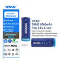 XTAR High Capacity 5200mAh 26650 Li-ion Battery XTAR Rechargeable Batteries with protection