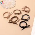 Double Strand Solid Color Knot Elastic Hair Tie Nylon Hair Band with Metal End  Girl Ponytail Holder