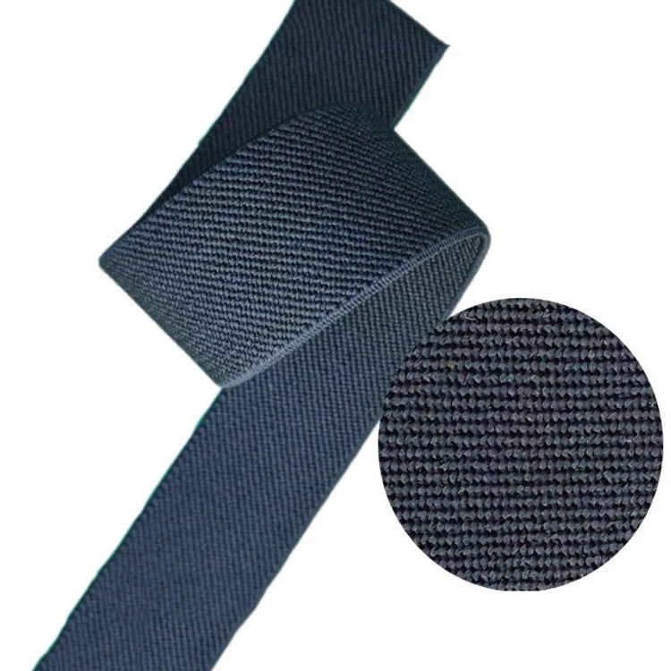 Black Thick Polyester Elastic Twill Band for Backpack Custom Elastic Webbing Band for Bag