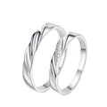 Couple's Engagement Ring Opening Adjustable White Gold Plated 925 Sterling Silver Sparking Moissanite Jewelry Gift for Couple