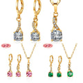 Joyeria 18K Laminated Gold Bisuterias Plated Cross Earring and Necklace Set Zirconia Wholesale Fashion Jewelry Set for Women