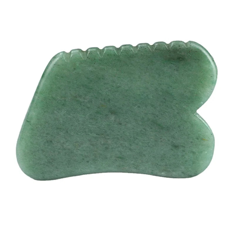 Natural Jade Stone Guasha Tool for Face Acupuncture Therapy Facial Massager for Jawline Sculpting and Puffiness Reducing