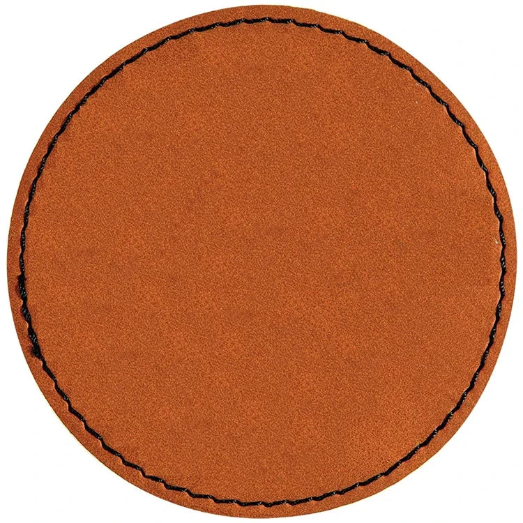 Custom Waterproof Blank Laserable Leatherette Hat Patches Garment Jean Label Self Adhesive Round Pu Leather Patch