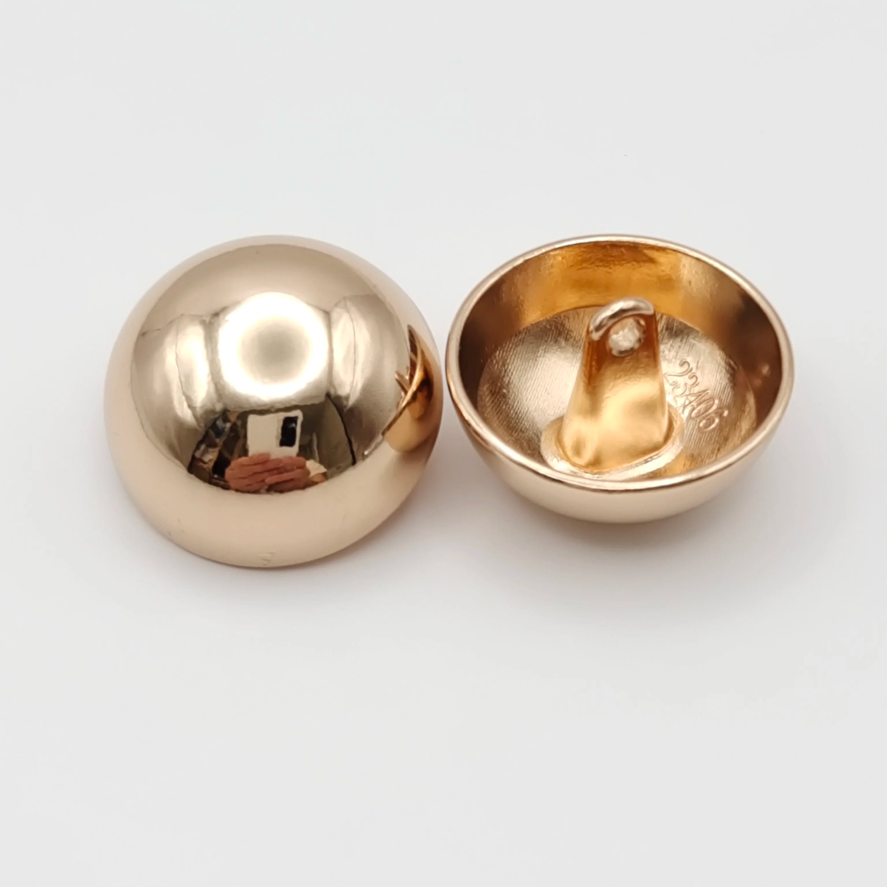 Wholesale Different Size High Quality Shank Gold Plating Metal Zinc Alloy Dome Button Gold Half Ball Mushroom Buttons