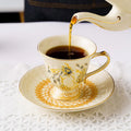 QIAN HU English Vintage Hand-Painted Porcelain Coffee and Tea Set Palace Style Afternoon Tea Kettle & Cup