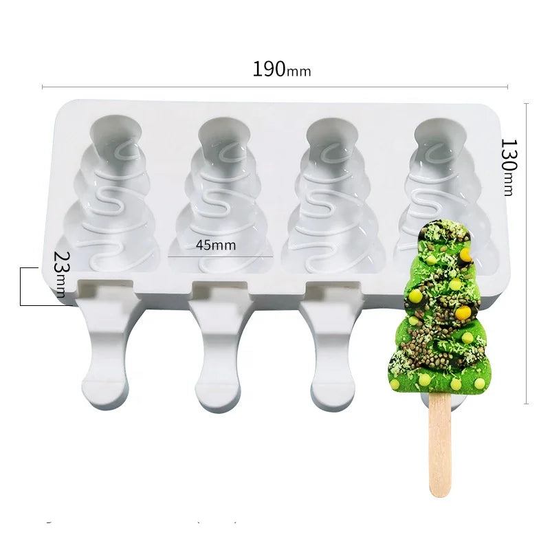 9 Styles Shape Food Grade Heart Stripe Christmas Series Silicone Chocolates Lollipops Cheese Sticks Ice Cream Mold