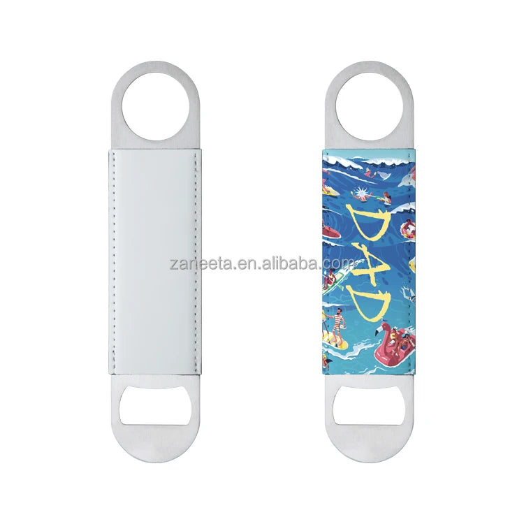 Custom Photo Sublimation Blank Bottle Opener Double Side Printable PU Sublimation Bottle Opener