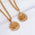 Hot Sale Yin Yang Sun Choker Jewelry Accessories Fashion Clavicle Chain Necklace Cuban Chain Smile Sun Pendant Necklace Women