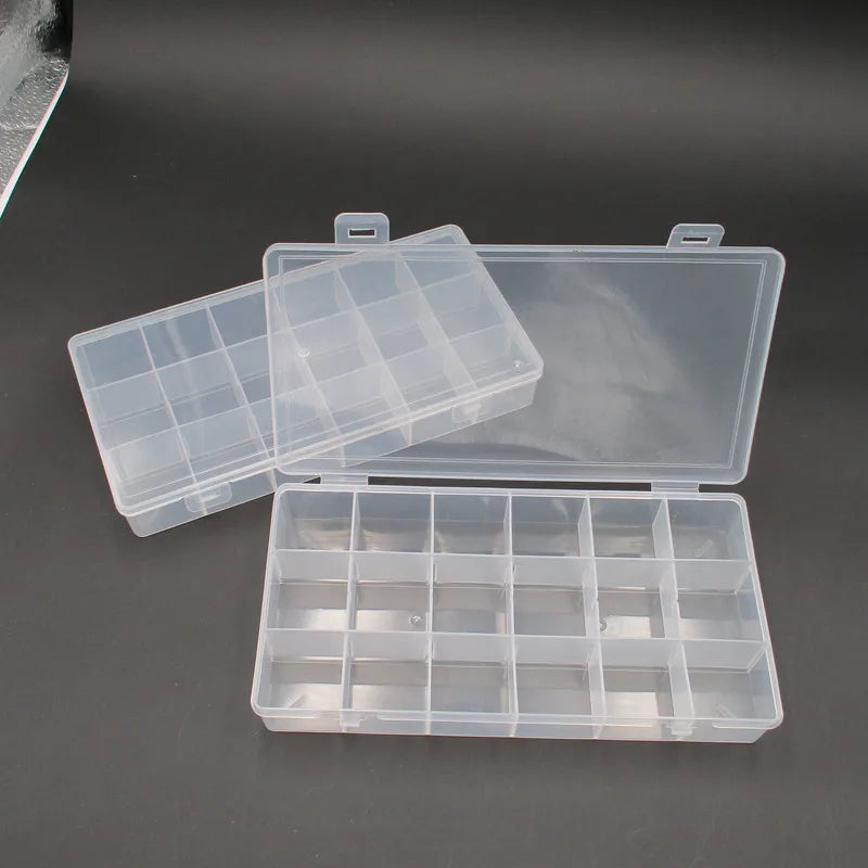 Diamond Painting Tool Acrylic Box 18 Square Plastic Box Independent Small Square Boxes Plastic Storage Embroidery Accessories