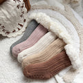 High Quality Children Winter Warm Fleece Lined Knit Slippers Socks Baby Kids Anti Slip Thick Fuzzy Sherpa Socks