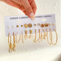VKME Trendy Hoop Earring Set for Women Mixed Designs Bohemia Tassel Acrylic Turtule Shell Long Resin Pearl Earrings
