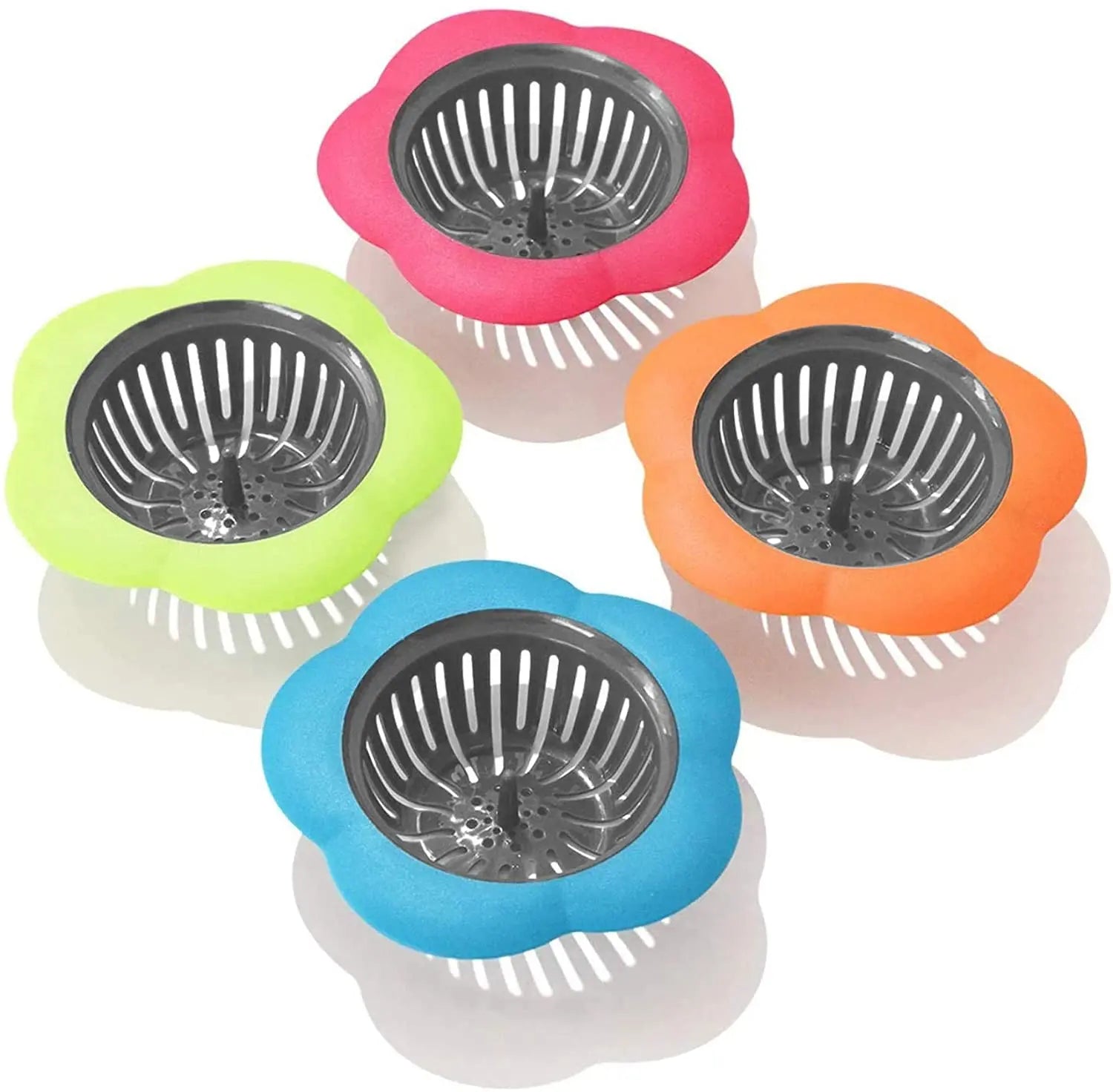 Kitchen Sink Drain Basket Silicone Kitchen Sink Strainer  4.5" Large Wide Rim Hair Catcher Pouring Strainers