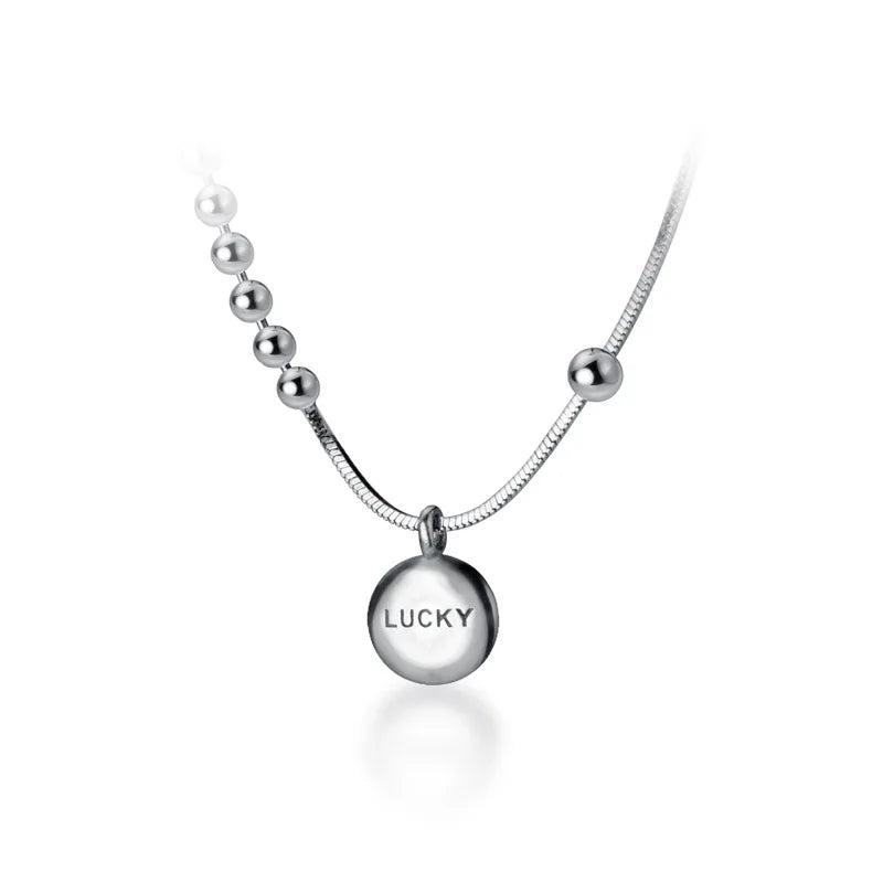 Snake Chain Round Lucky Women Pendant Necklaces Women Jewelry Wholesale
