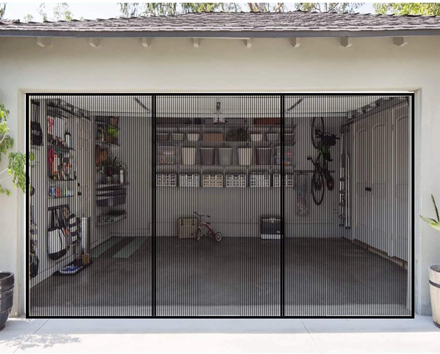 Magnetic Fiberglass Mesh Bug Curtain Anti Insect Garage Screen Door