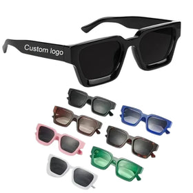 2024 Vintage Square Frame Sunglasses for Men Women Fashion Thick Rectangle Sun Glasses UV Protection Shades