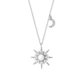 INS Trendy Pure 925 Sterling Silver Opal Gemstone North Star Pendant Necklace for Women Girls Jewelry