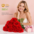 Modern Traditional Art Decor Artificial Red Velvet Rose Stem High Quality Garden Wall Table Christmas Mother's Day Holiday Gift