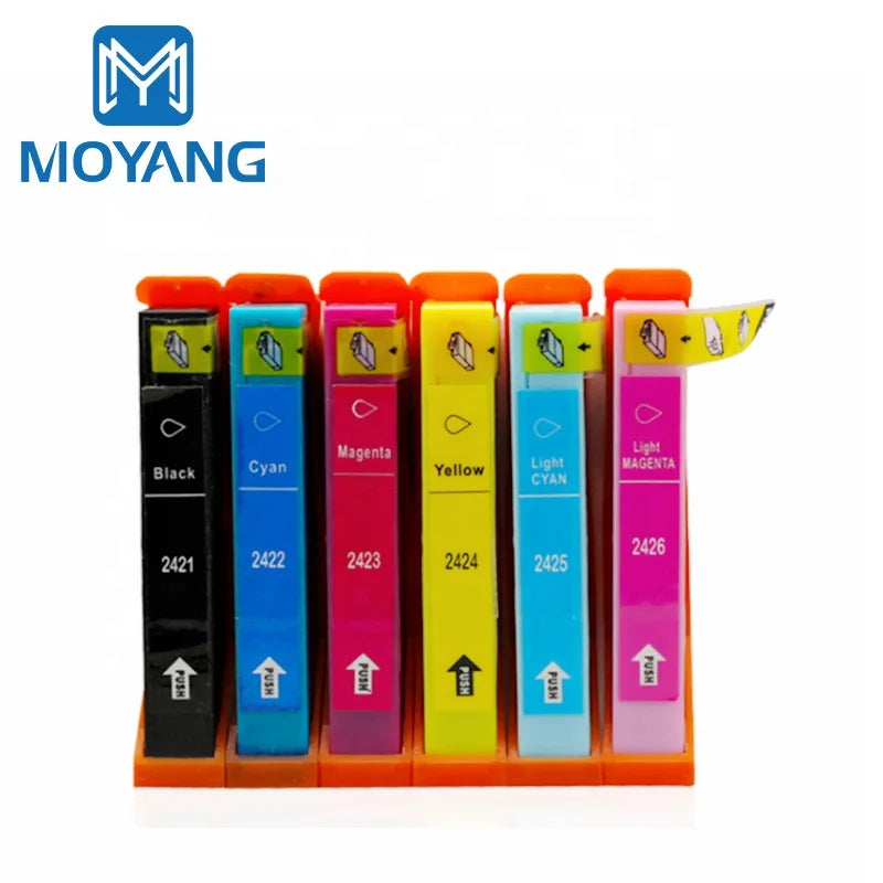 MoYang Compatible for EPSON T2421-6 Ink Cartridge XP-750/850/950/960 Printer Cartridges T2421 T2422 T2423 T2424 T2425 T2426
