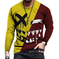 Fitspi Wholesale European American Style Men's Clothing Letter Crew Neck Casual Men 3d Printing Long Sleeve T-shirt