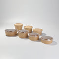 Disposable Rectangle Round Soup Cup Food Packing Containers Kraft Paper Salad Bowls With Lid