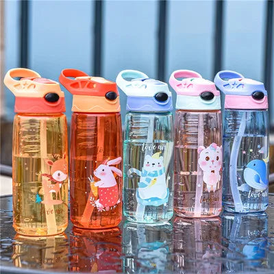 Eco Friendly 18oz Kids Water Bottle Bpa Free Reusable Sports clear Plastic Water Bottles Portable Acrylic Tumbler Cups in Bulk