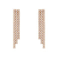 Wholesale Simple Luxury Dinner Ornaments Stainless Steel Earrings Shiny Zircon Tassel Earrings for Women Girls