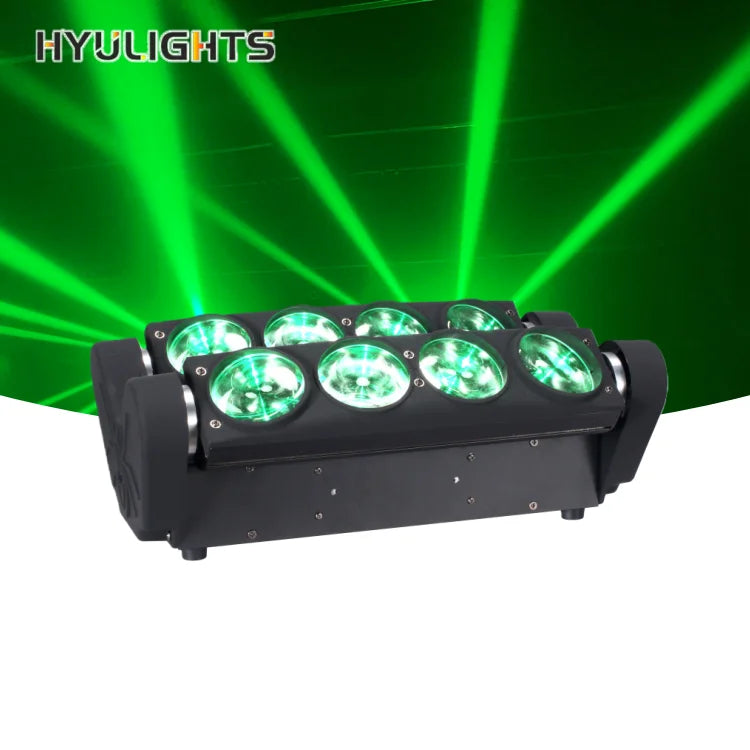 High Brightness 8X15W DMX512 Super Spider RGBW LED Beam Moving Head Light Stage Lighting Equipment for Disco Nightclub Party Dj