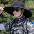 Wholesale Wide Brim Quick Dry Outdoor Hiking Bucket Hats Men Breathable Fisherman Hats with Chin Strap