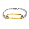 PVD 18K Gold Plated Stainless Steel Jewelry Geometric Two Color Irregular Hollow Bangle Waterproof for Woman Bracelet B252529