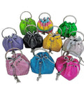 Ladies Stylish Drawstring Diamond Bucket Bag Rhinestones Evening Bag