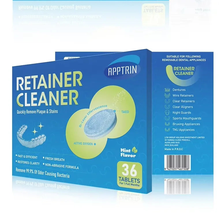 Mint Flavored Denture Aligner Cleaning Tablets for Home Use Oral Hygiene Product