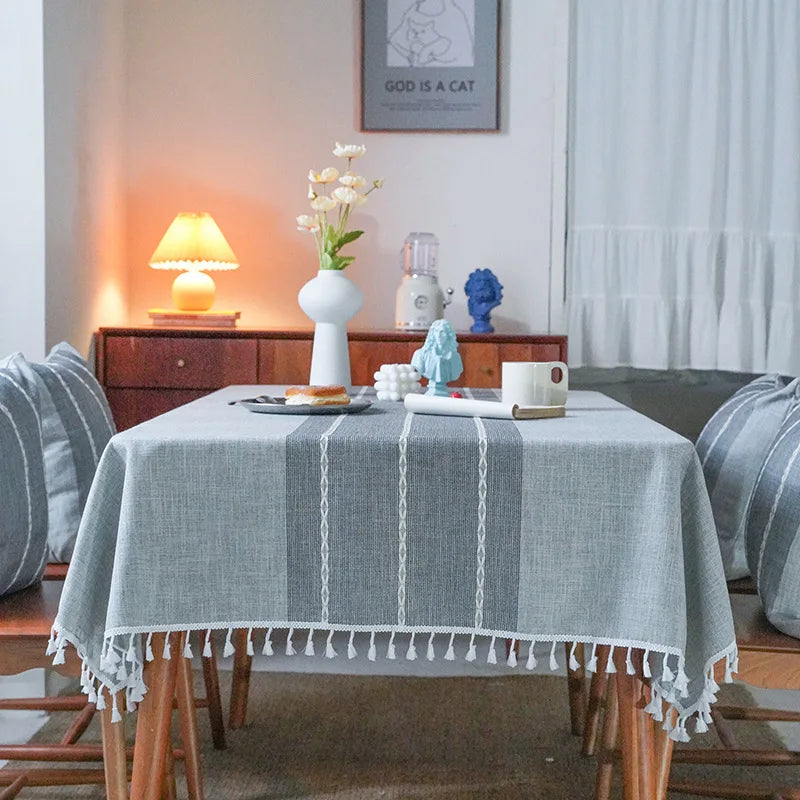 XinLan Luxury Dining Tablecloth Decoration Waterproof Satin Resistant Boho Jacquard Linen Table Runner