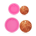62mm/87mm Shiny Round Circle with Hole Disk Keychains Silicone Mold for Key Chain Pendant Clay DIY Resin Eco-Friendly Opp Bag