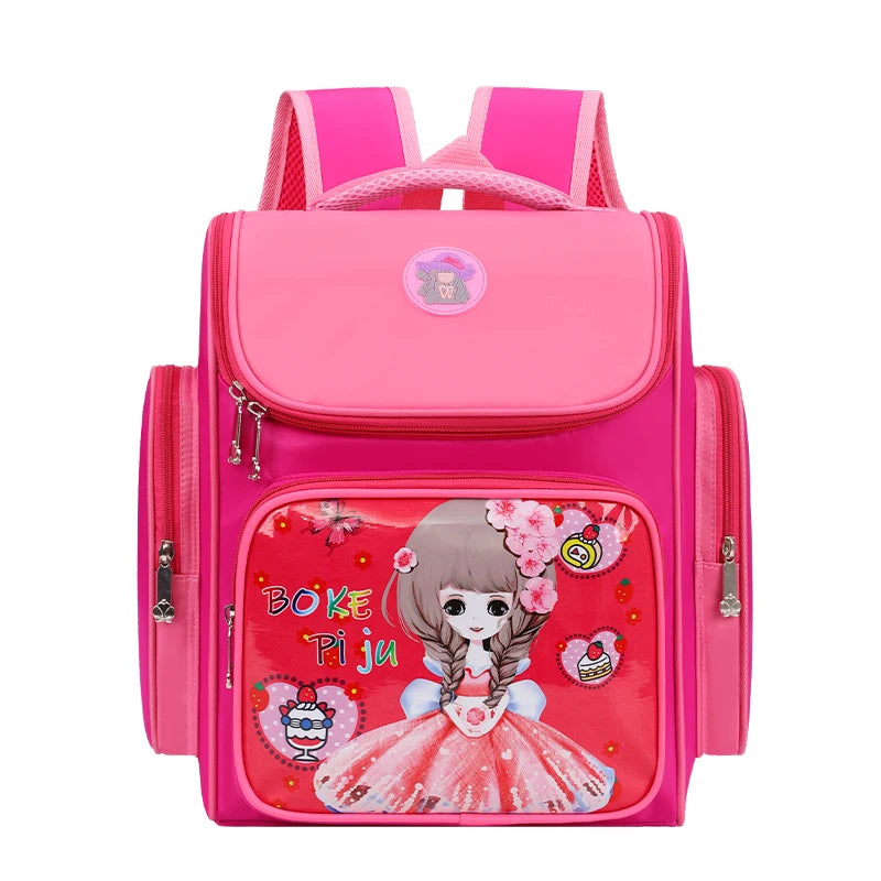 Cartoon Student Schoolbag 1-6 Grade Cute Little Princess Children's Shoulder Schoolbag