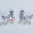 Fine 18K Gold Three Diamond Stones Moissanite Earrings Jewelry Iced Out 925 Silver Diamond Stud Radiant Earring Women