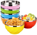 Stainless Steel Cereal Bowls Unbreakable Bowl Dinnerware Serving Bowl for Soup Salad Oatmeal Fruit Dishwasher Safe