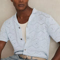 Custom Design Logo Casual Cropped Oversize Short Sleeve Cotton Polo T-shirt Crochet Shirts Men Knitted Knitwear