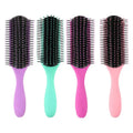 Custom Logo Denman Bamboo/Wood Heat Resistant Waterproof Fashion Salon Hair Brush 9 Rows Paddle Stylish Comfortable Handmade