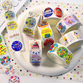 1 Inch Round Happy Birthday Stickers Waterproof Self Adhesive Stickers 500pcs Label Rolls