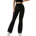 Women's Casual Wide Leg Breathable Spandex/Nylon Running Elastic Hip Lift High Waist Fitness Flared Pants