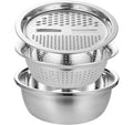 Multifunctional Stainless Steel Basket Multi-Purpose Slice Planer Basin Eco-Friendly Fruit & Vegetable Tools 1pc