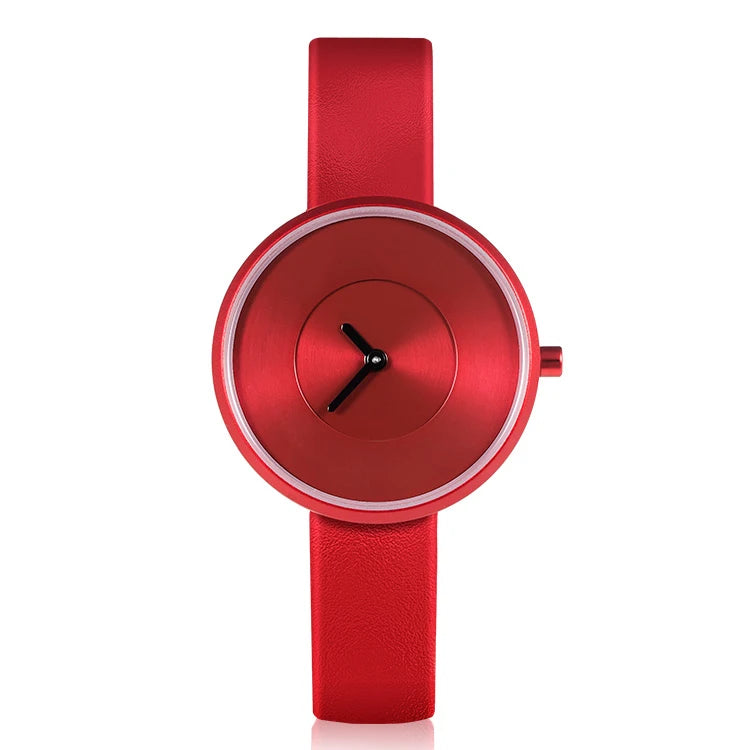 BOMAXE Aluminum Women's Wrist Watch Latest Fashion Simple Style Fitness Diver Leather Band Quartz Movement Ronda Custom Logo
