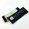 Custom Logo Clothing Label High-Density Woven Polyester Neck Label End Folded Embroidery for Bags Black Color