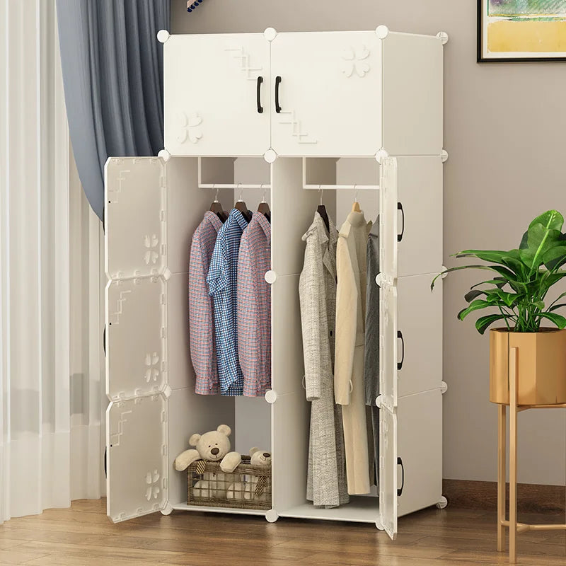 Hot Selling White 3D Door PP Plastic Wardrobe Lockable Extendable Foldable Modern Design for Living Room Workshop Dining Use