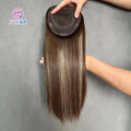 Good Looking Cute Daily Europe America Remy Silk Top Highlights Human Hair Toppers Wigs for Women